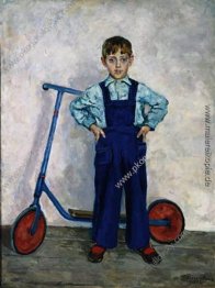 Lavrushka mit Roller, ein Enkel des Künstlers Lavrushka mit Roller, ein Enkel des Künstlers