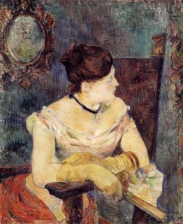 Mette Gauguin in einem Abendkleid