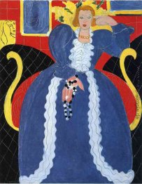 Frau in der blauen oder der Große blaue Robe und Mimosas Frau in der blauen oder der Große blaue Robe und Mimosas