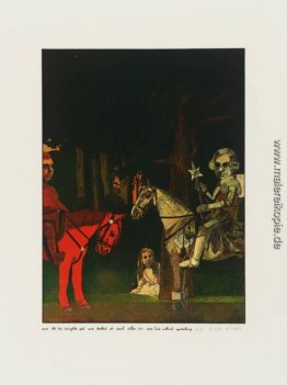 Peter Blake'and die beiden Ritter saßen und sahen einander an, o