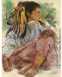 Portrait eines jungen Mädchens. Marrakesh Portrait eines jungen Mädchens. Marrakesh