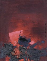 Sin título (Abstracción en roso y negro)