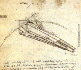 Eines der Leonardo da Vincis Entwürfe für ein Ornithopter