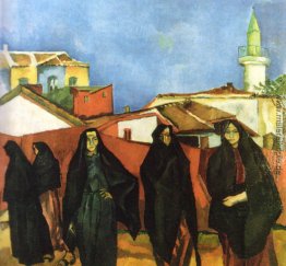 Dobrujan Landschaft mit Fünf Turk Frauen