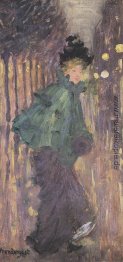 Dame auf dem Boulevard