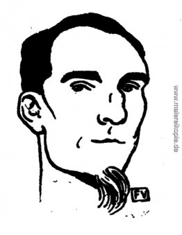 Porträt von Französisch Schriftsteller Félix Fénéon