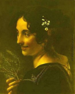 Eine Zigeunerin mit einem Zweig der Myrte
