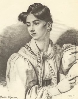 Porträt einer unbekannten Frau mit einem Tuch auf ihrem Hals