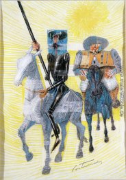 Dom Quixote e Sancho Panca Saindo para Suas Aventuras