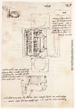 Manuskriptseite auf der Sforza Denkmal