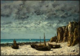 Boote auf einem Strand, Etretat