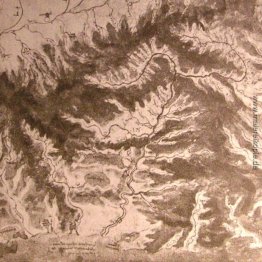 Topographische Zeichnung eines Flusstal