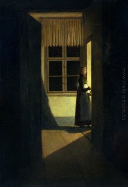 Frau mit einem Kerzenhalter