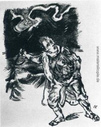 Reisenden in einem Thunderstorm