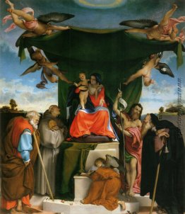 Thronende Maria mit Engeln und Heiligen, St. Joseph und St. Bern