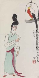 Frau und Papagei Frau und Papagei