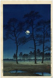 Winter-Mond über Toyama Plain Winter-Mond über Toyama Plain