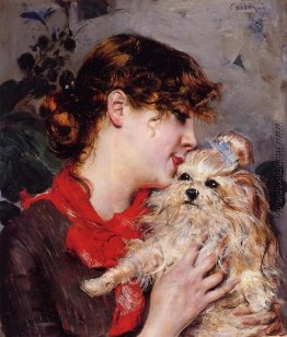 Die Schauspielerin Rejane und ihr Hund