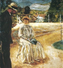 Gemälde von einem Tennisplatz Castle Guernon Ranville Gemälde von einem Tennisplatz Castle Guernon Ranville