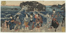 Frauen an der Küste bei Enoshima