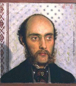 Porträt von William Michael Rossetti (1829-1919) beim Lampenlich