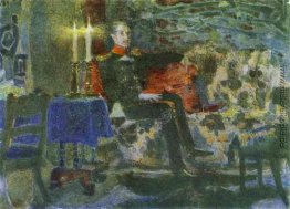 Porträt von einem Officer (Petschorin auf einem Sofa)