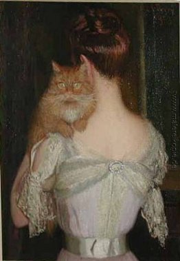 Frau mit einer Katze
