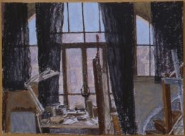 Studio Fenster mit Vorhängen