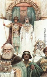 Hochzeitszeremonie. Mittelalter. Hochzeitszeremonie. Mittelalter.