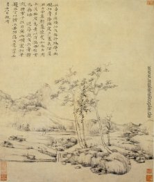 Das Distant kalten Fluss Pine