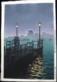 Pier in Otaru, Hafen bei Nacht