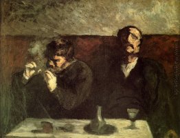 Zwei Männer sitzen mit einem Tisch, oder die Raucher