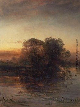 Teich in der Abenddämmerung