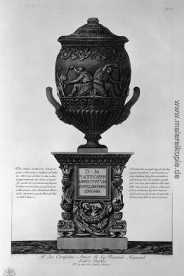 Antike Vase aus Marmor mit Knienden trinken aus Hippogryphen, mi