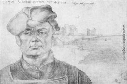 Porträt von Caspar Turm und eine Flusslandschaft