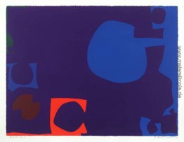 Blue and Deep Violet mit orange, braun und grün