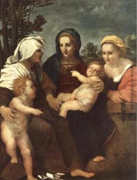 Madonna und Kind mit St. Katharina, Elisabeth und Johannes der T Madonna und Kind mit St. Katharina, Elisabeth und Johannes der T