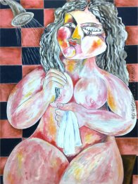 Frau genießen die Dusche Frau genießen die Dusche