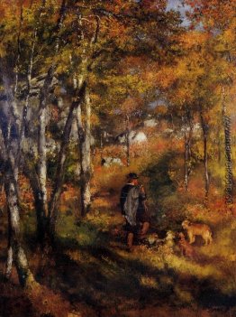 Der Maler Jules Le Coeur Gehen seinen Hunden im Wald von Fontain