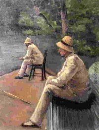 Fischer am Ufer des Yerres Fischer am Ufer des Yerres