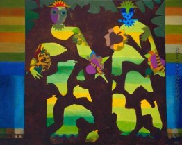 Figuren in einem Garten