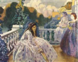 Drei Damen auf der Terrasse