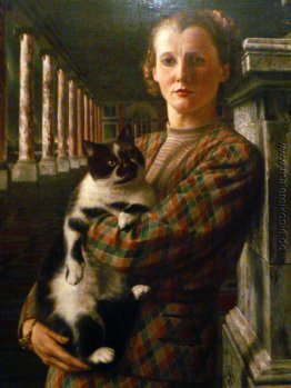Wilma mit einer Katze Wilma mit einer Katze