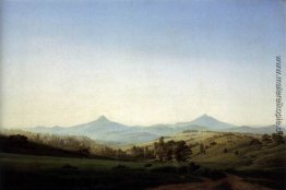 Böhmische Landschaft mit dem Berg Milleschauer Böhmische Landschaft mit dem Berg Milleschauer