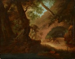 Wölfe im Wald vor einer Höhle Wölfe im Wald vor einer Höhle