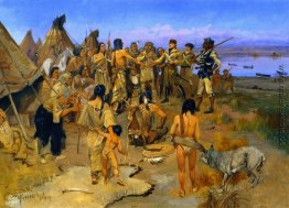 Lewis und Clark Meeting die Mandan-Indianer Lewis und Clark Meeting die Mandan-Indianer