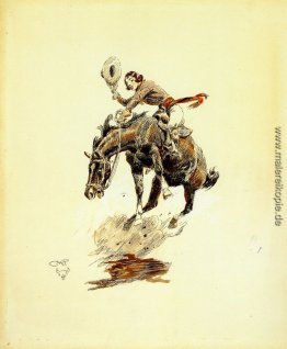 Sträubenden Pferd und Cowgirl Sträubenden Pferd und Cowgirl