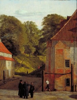Ein Blick auf den Platz in der Kastel mit Blick auf die Stadtmau Ein Blick auf den Platz in der Kastel mit Blick auf die Stadtmau
