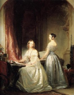Portrait der Großfürstinnen Olga Nikolaevna und Alexandra Nikola Portrait der Großfürstinnen Olga Nikolaevna und Alexandra Nikola