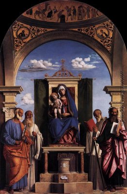 Madonna und Kind inthronisiert mit Heiligen Madonna und Kind inthronisiert mit Heiligen